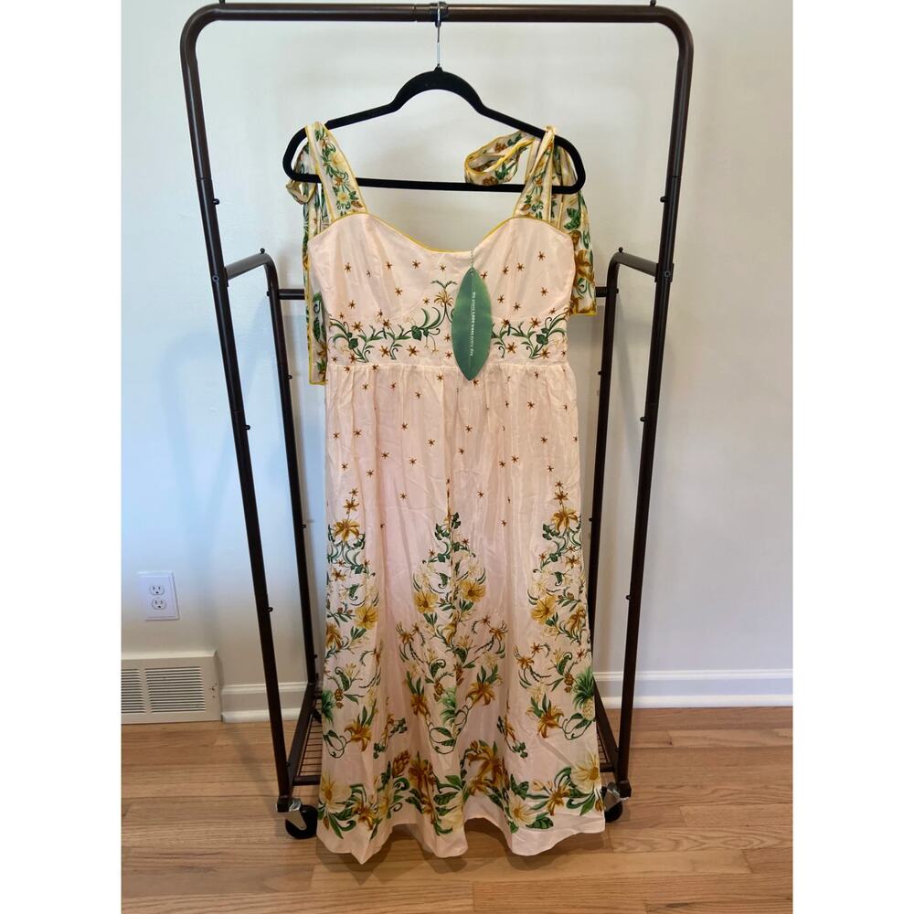 Farm Rio Botanical Beauty Laces Cup Midi Dress size XL - Picture 5 of 10